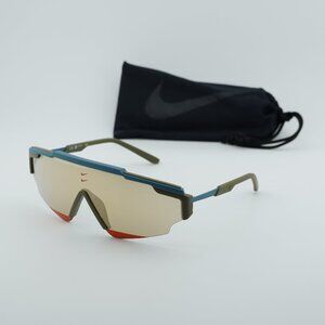 NIKE MARQUEE EDGE M 390 Shield Sunglasses - Olive/Blue/Gold